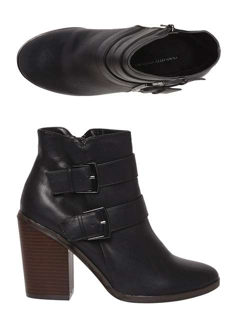 Black 'Alya' Block Heel Boots